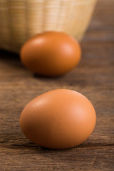 Fresh hen eggs.