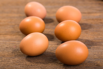 Fresh hen eggs.