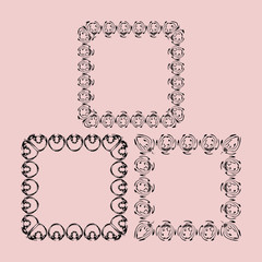 The scope of the monograms for photos. Vintage monochrome frame
