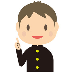 学ラン男子学生　上半身　短髪