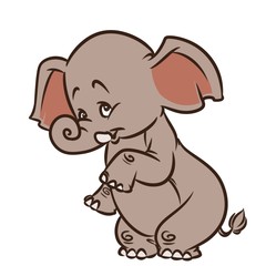 Elephant cartoon illustration isolated image animal character
