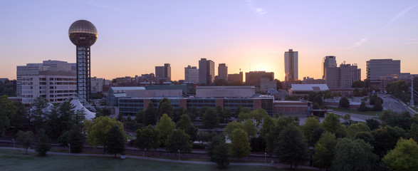 Sunrise Buildings Downtown City Skyline Knoxville Tennessee Unit