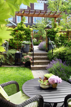 Small townhouse perennial garden. Also available in horizontal. 