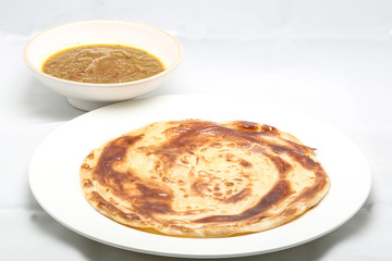 Plain Ghee Fried Paratha with curry da