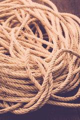 Rope close up. Retro filter