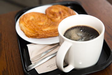 Hot black coffee