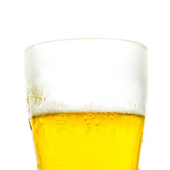 A glass on cold beer