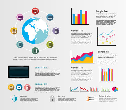Infographic elements. Information technology or business background.

