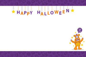 Fototapeta premium Halloween with cute monster