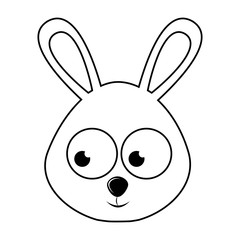 cute rabbit  character isolated icon design