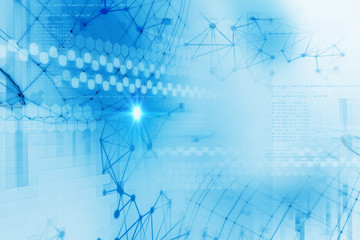 blue geometric  shape abstract technology background