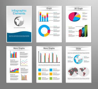 Business statistics infographic elements. Brochure design template. Flyer design template.

