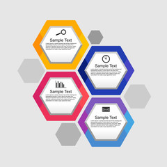 Hexagon Infographic template. Infographic elements.
