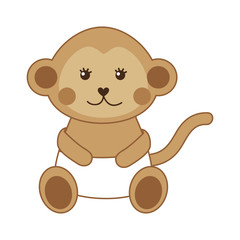 cute monkey isolated icon design