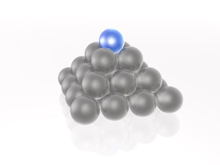 Blue and grey spheres