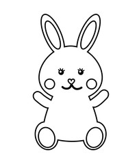 cute rabbit isolated icon design