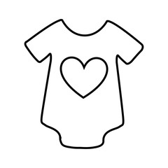 Baby suit with heart isolated icon design