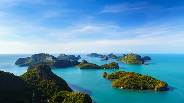 4K Timelapse of Angthong national marine park, koh Samui, Thailand 