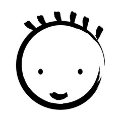 happy boy drawn isolated icon design
