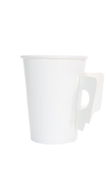 White Paper Cup close up with clipping path