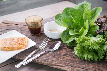 Healthy food with fresh ingredients for salad