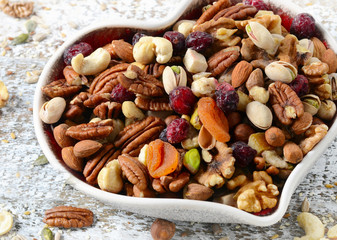 Nuts on heart plate