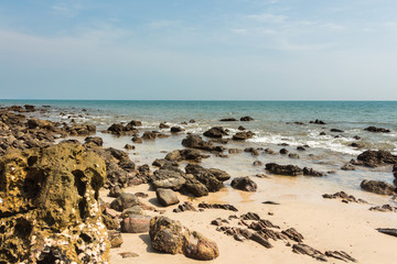Fototapeta na wymiar Landscape with rocky on the beach