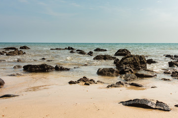 Fototapeta na wymiar Landscape with rocky on the beach