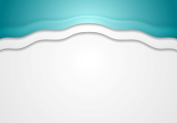 Abstract turquoise corporate wavy background