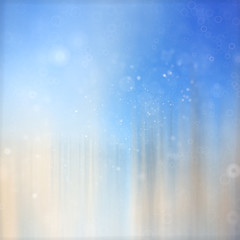 Naklejka na ściany i meble blue gradient background with snowflakes Winter bokeh