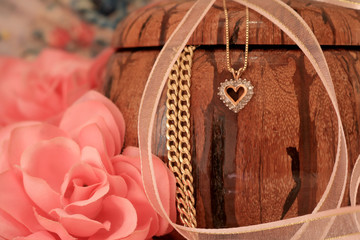 Jewellery Box and Pink Rose
