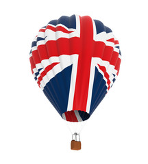 Naklejka premium Hot Air Balloon with Flag of United Kingdom