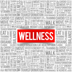 WELLNESS word cloud, fitness, sport, health concept