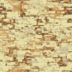 Camouflage desert disruptive block khaki seamless pattern