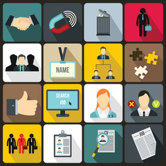 Human resource management icons set