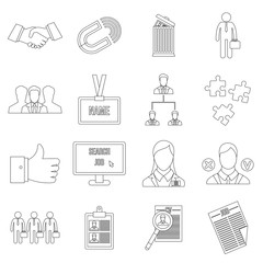 Human resource management icons set