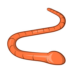 Worm icon, cartoon style