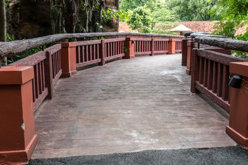 Long bridge in garden