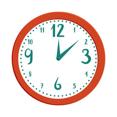 Wall clock icon in cartoon style