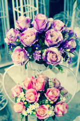 Valentine day. Bouquet of roses. vintage filter