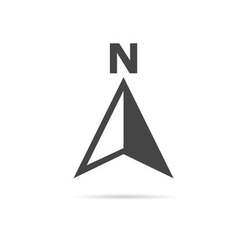 Vector north direction compass icon
