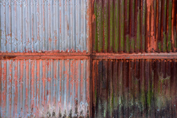 Old rust on zinc wall