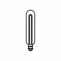 Tubular bulb icon, outline style