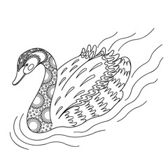 Black and white decorative swan.