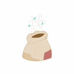 Bag of fertilizers icon, cartoon style