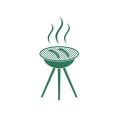 Barbecue sausage icon. Vector illustration.