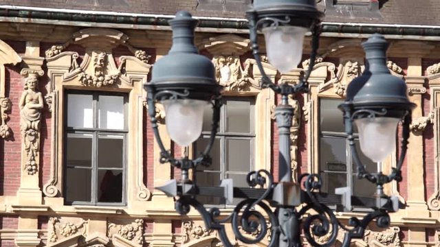 View of the Old Bourse in city center of Lille, North, France