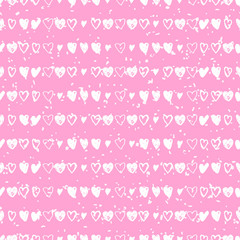 Doodle seamless pattern with hearts
