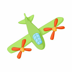 Airplane with two propeller engines icon