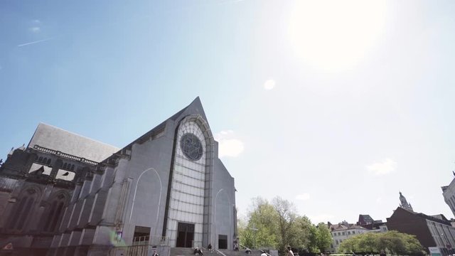 View of the Notre Dame de la Treille church in the old city of Lille, France